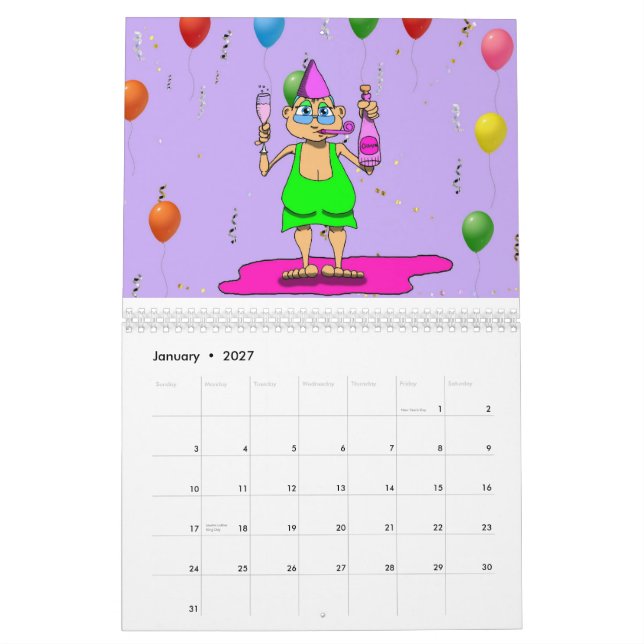 Calendario 2008 de Gladys no censurado (Jan 2027)