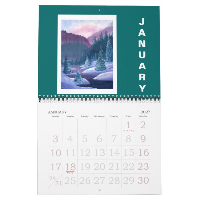 Calendario 2009 de la cartera del arte (Jan 2027)