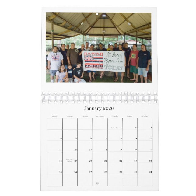 Calendario 2009 de la paloma (Jan 2026)