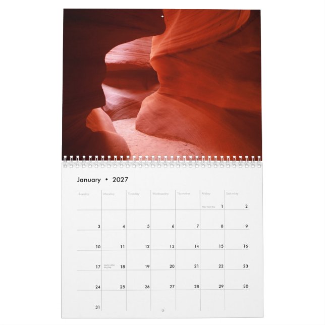 Calendario 2009 del barranco del antílope (Jan 2027)