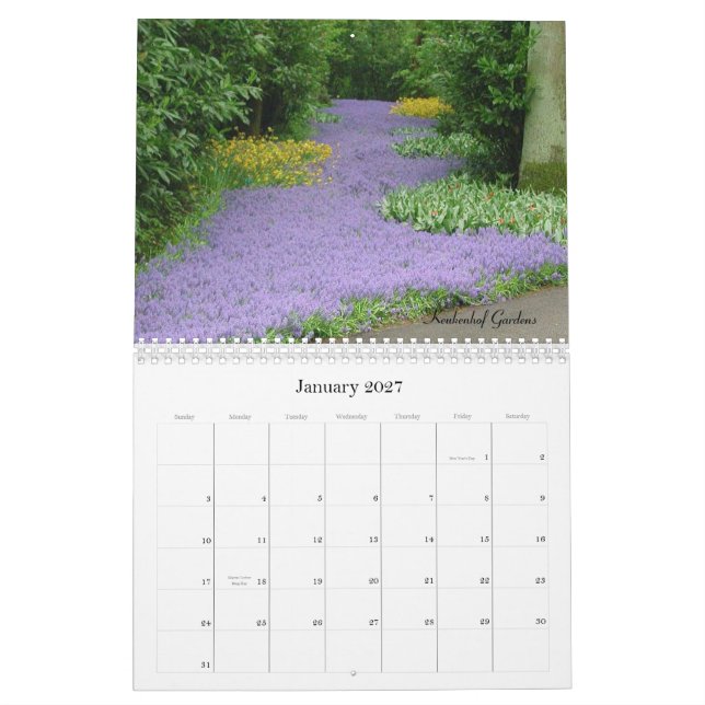 Calendario 2009 flores (Jan 2027)