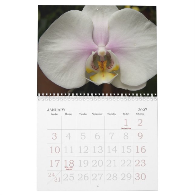 Calendario 2009 flores (Jan 2027)