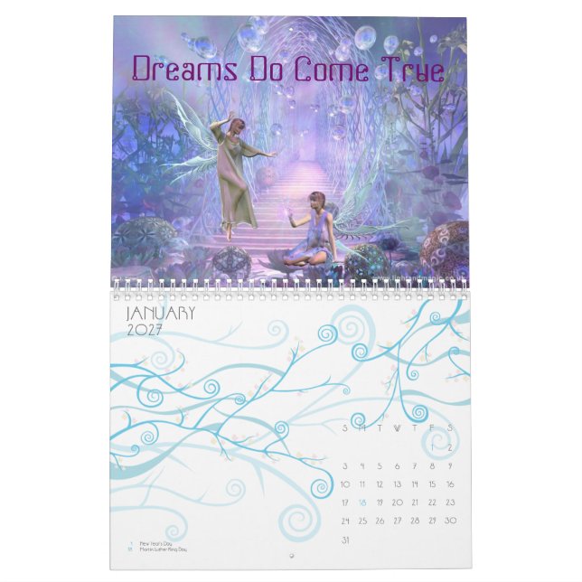 Calendario 2009 hada Calandar (Jan 2027)