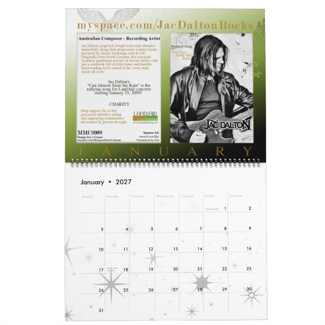 Calendario 2009 MYSPACEMUSICCALENDAR que ofrecen los POZOS de (Jan 2027)