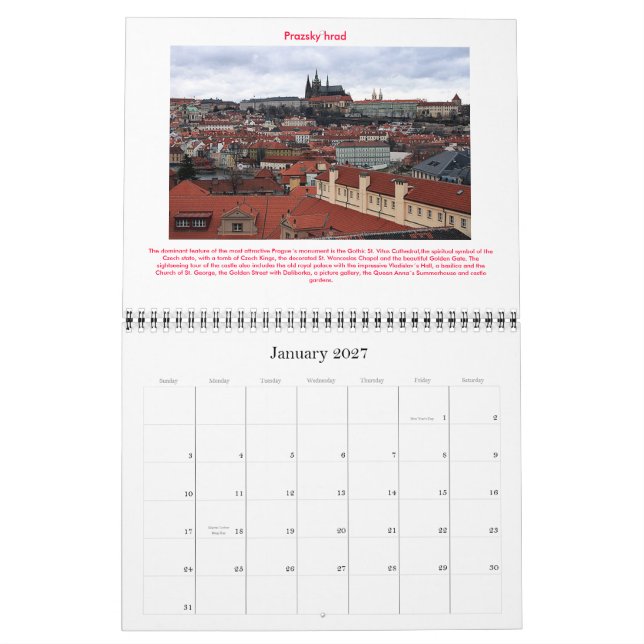 Calendario 2009 Repúblicas checas-castellano (Jan 2027)