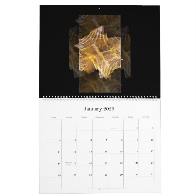 Calendario 2010 de la colección del fractal (Jan 2026)