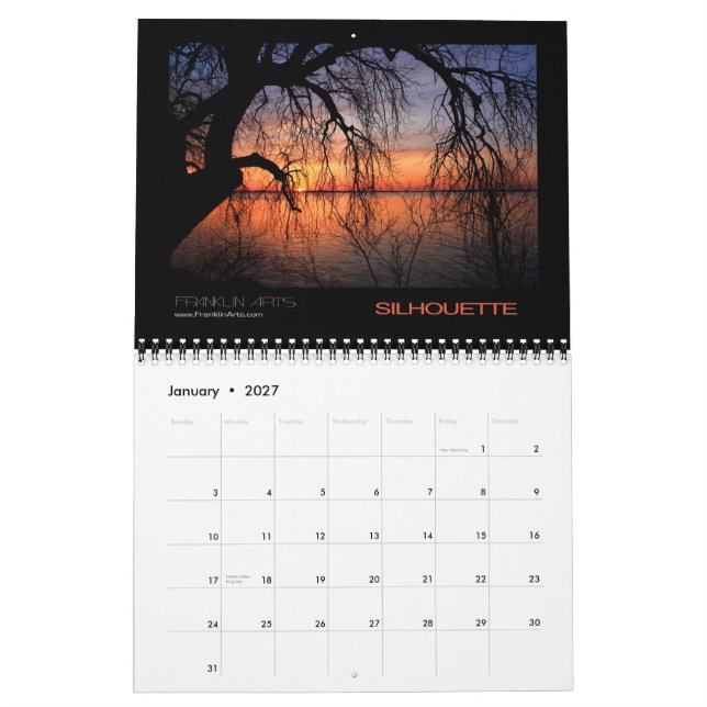 Calendario 2011 de la puesta del sol (Jan 2027)
