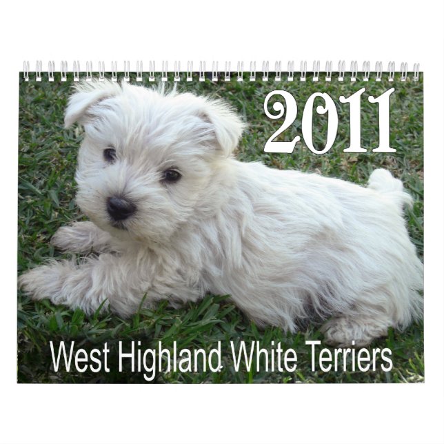Calendario 2011 de los perritos de Terrier blanco (Tapa)