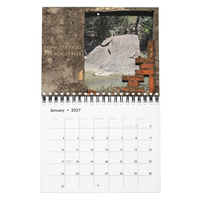 Calendario 2012 de los petroglifos de New México (Jan 2027)