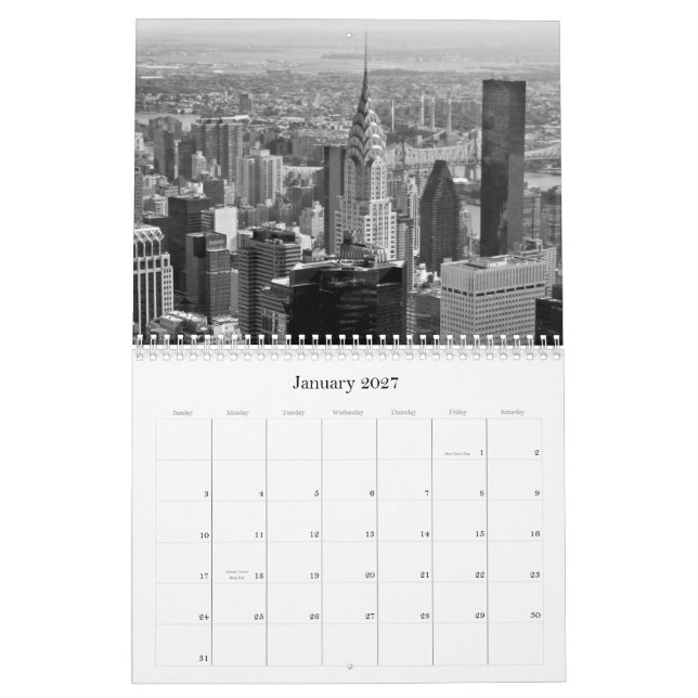 Calendario 2012 de Nueva York (Jan 2027)