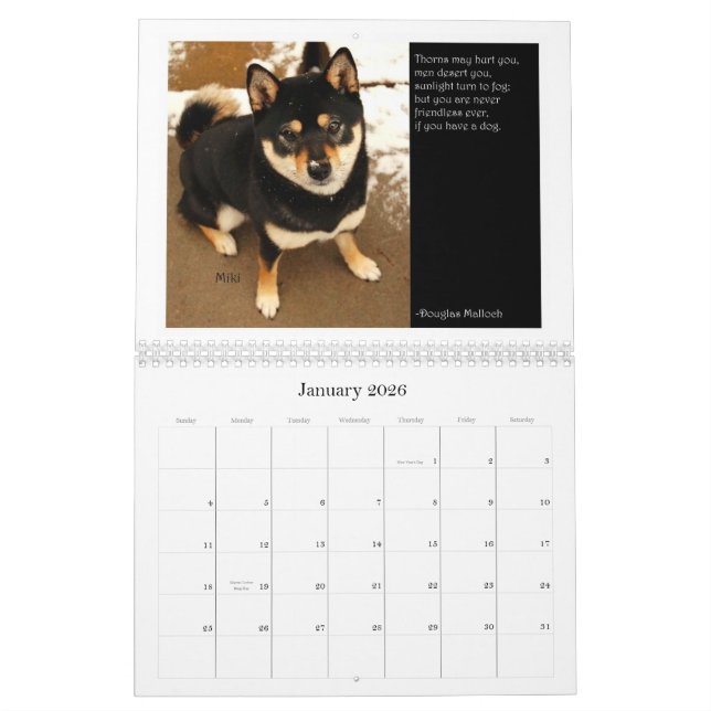 Calendario 2012 de Shiba Inu (Jan 2026)