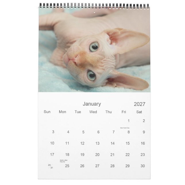 Calendario 2012 de Sphynx (Jan 2027)