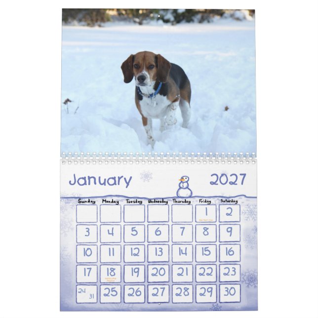 Calendario 2012 del beagle (Jan 2027)