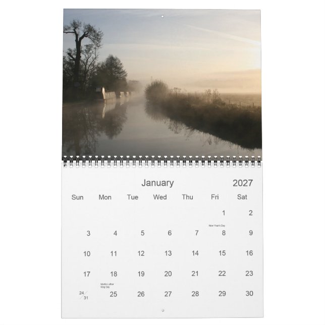 Calendario 2012 del canal de Llangollen (Jan 2027)