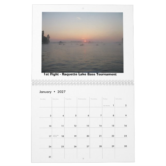 Calendario 2012 del lago Raquette (Jan 2027)