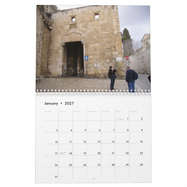 Calendario 2012 la ciudad vieja de Jerusalén (Jan 2027)
