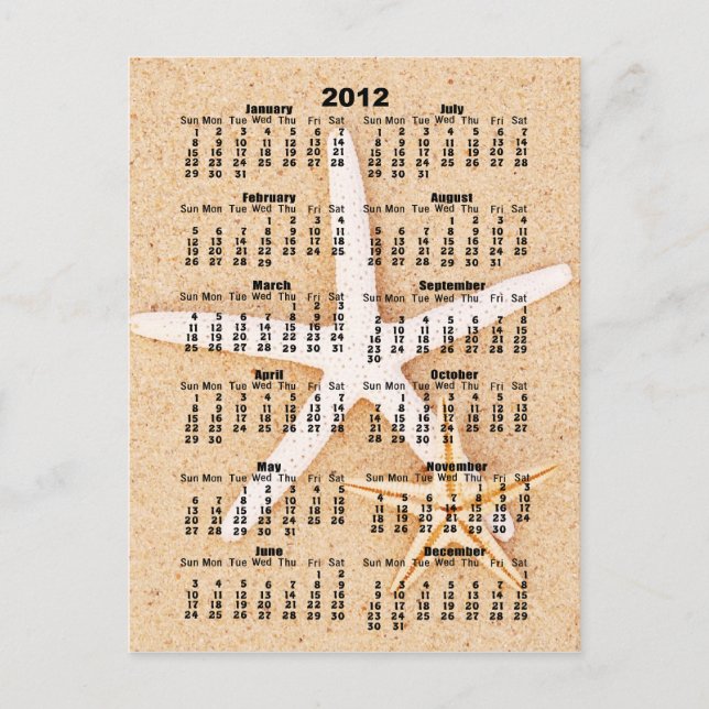 Calendario 2012 - Postales de Starfish (Anverso)