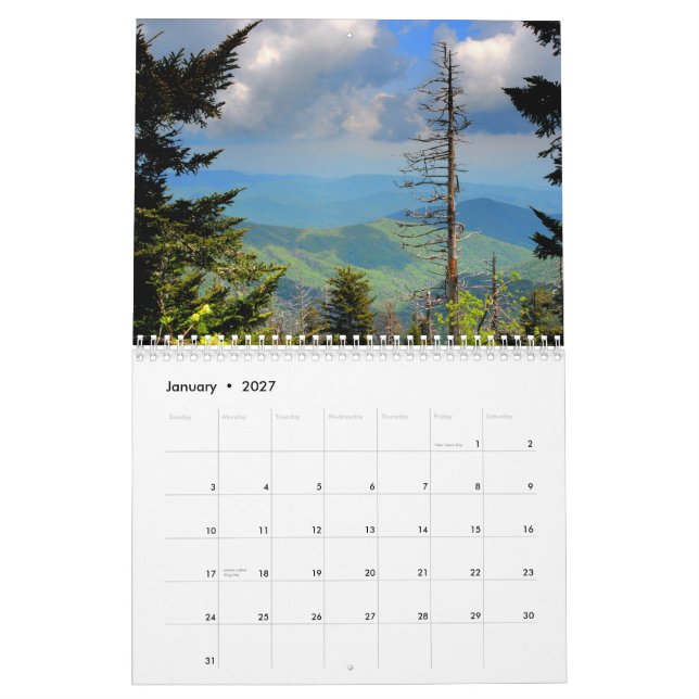 Calendario 2013 de Great Smoky Mountains (Jan 2027)