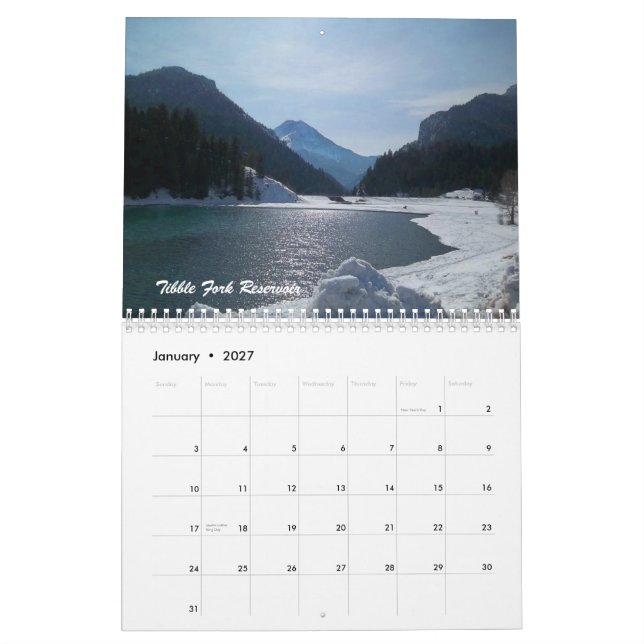 Calendario 2013 de puntos escénicos en Utah (Jan 2027)