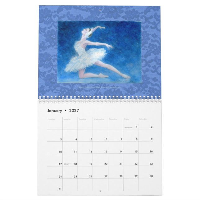 Calendario 2013 del arte del ballet (Jan 2027)