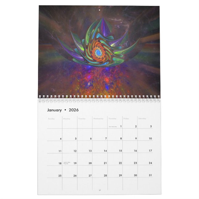 Calendario 2013 del arte del fractal (Jan 2026)