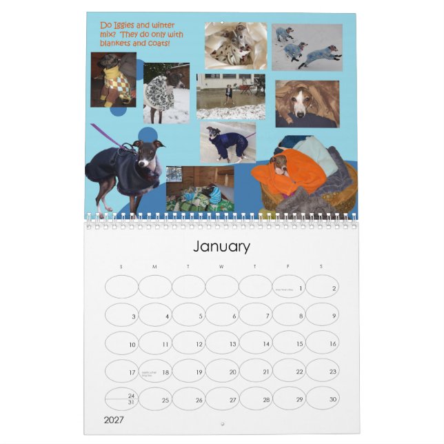 Calendario 2013 del galgo italiano de IGWhisper 2 (Jan 2027)