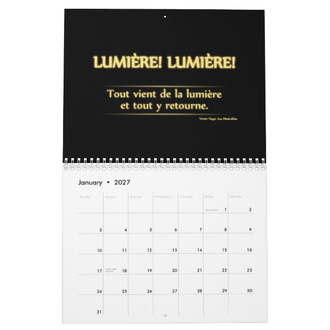 Calendario 2013, francés (Jan 2027)