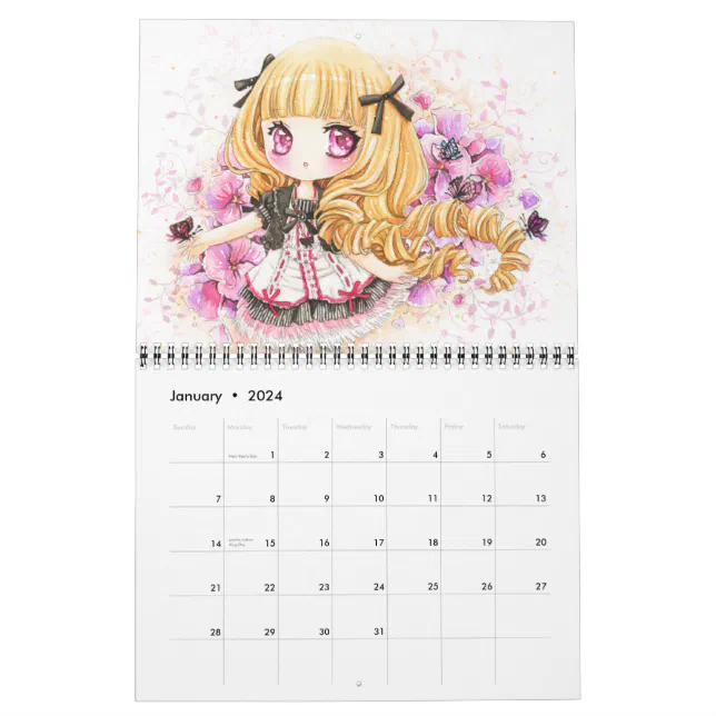 Como hacer tu propio calendario personalizado estilo anime/ manga 