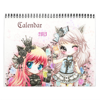 Calendario 2013 - Ilustracion hermoso del chibi
