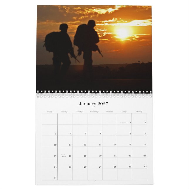 Calendario 2013 siluetas militares en dios que confiamos en (Jan 2027)