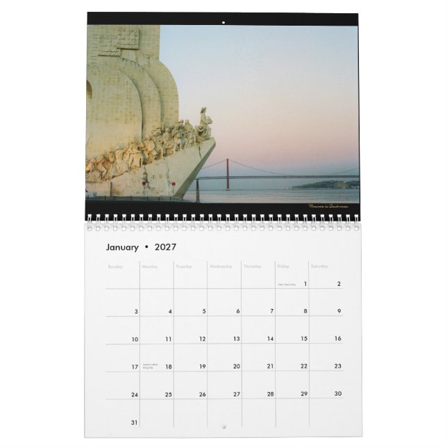 Calendario 2014 de Lisboa, Portugal (Jan 2027)