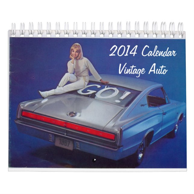Calendario 2014 del auto del vintage (Tapa)