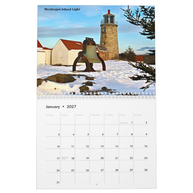 calendario 2014 del faro de LighthouseGuy.com (Jan 2027)