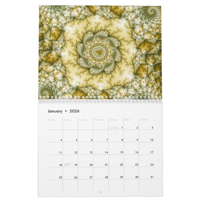 Calendario 2014 del fractal de Mandelbrot (Jan 2026)