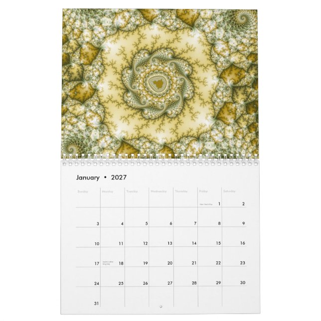 Calendario 2014 del fractal de Mandelbrot (Jan 2027)