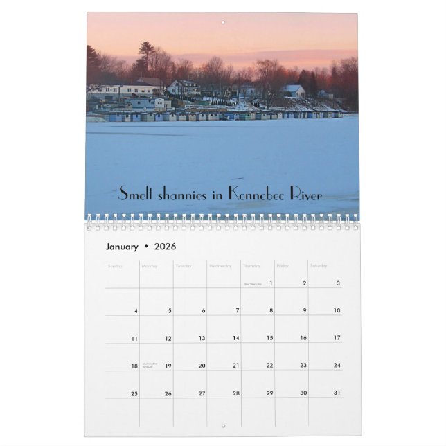 Calendario 2014 del paisaje de Maine (Jan 2026)