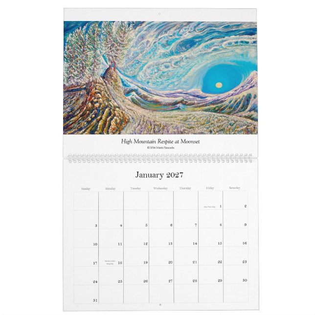 Calendario 2014 que ofrece pinturas de la bella (Jan 2027)