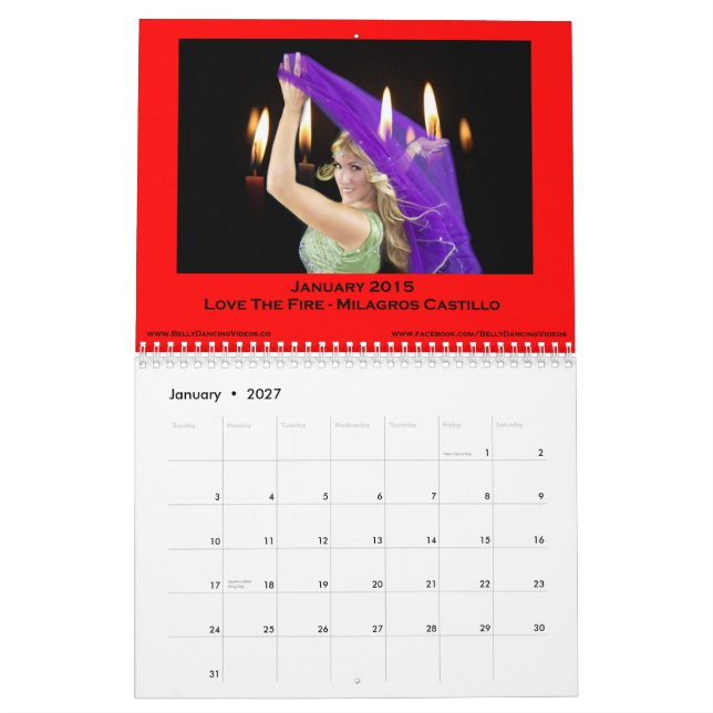 Calendario 2015 de Bellydance (Jan 2027)