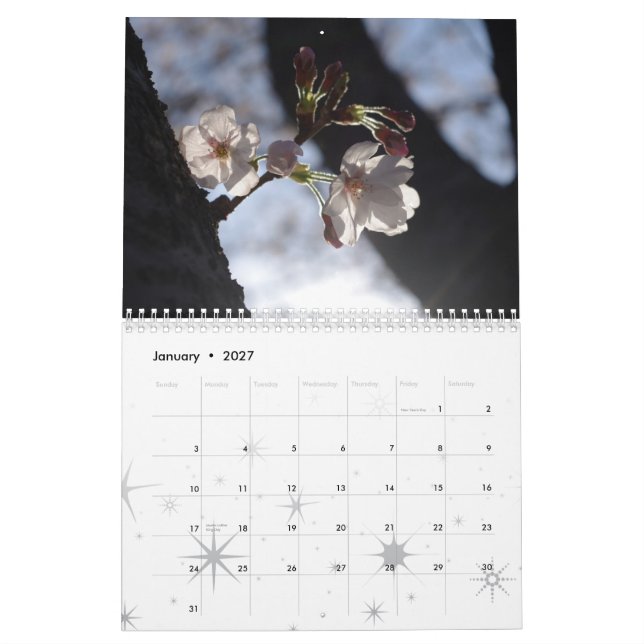 Calendario 2015 de la flor de cerezo (Jan 2027)