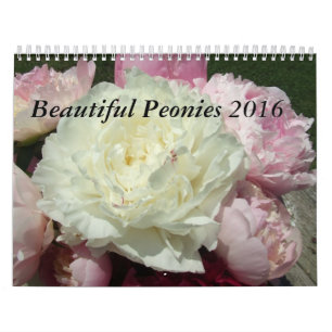 Calendario 2015 de la flor de los Peonies