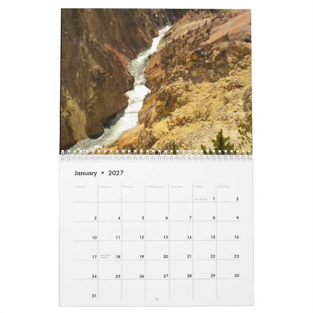Calendario 2015 del parque nacional de Yellowstone (Jan 2027)