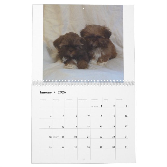 Calendario 2015 del perrito de Shih Tzu (Jan 2026)