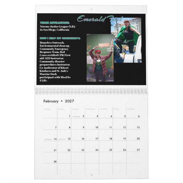 Calendario 2016-2017 de Real Life She-Heroes & Vil (Feb 2027)