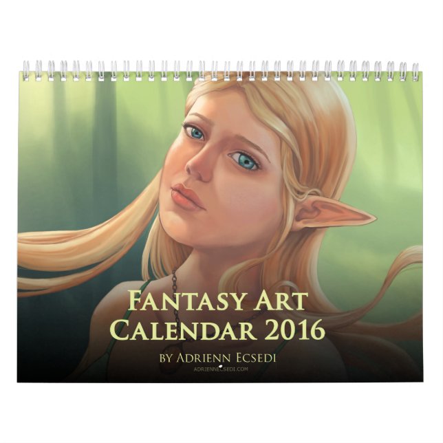 Calendario 2016 del arte de la fantasía de Adrienn (Tapa)
