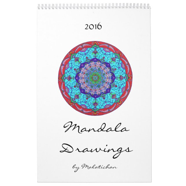 Calendario 2016 (dibujos) de la mandala (Tapa)