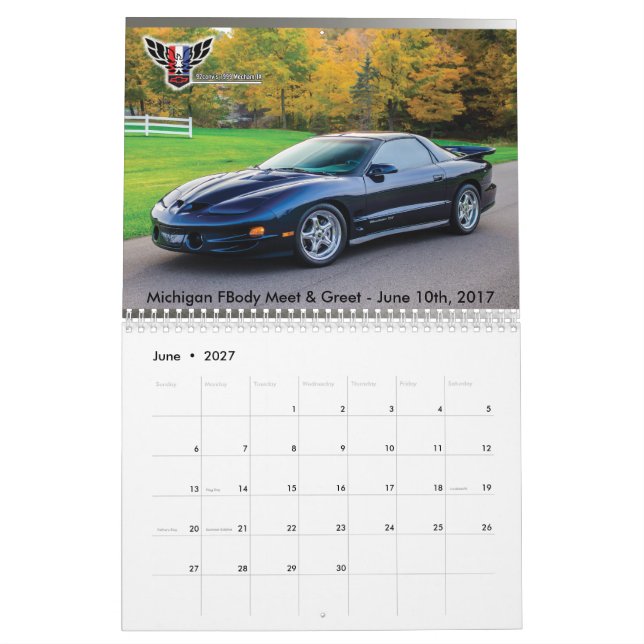 Calendario 2017 de Michigan FBody (Jun 2027)