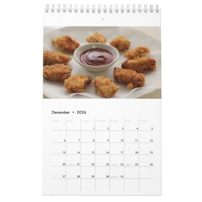 Calendario 2018 de la pepita de pollo (Dec 2026)