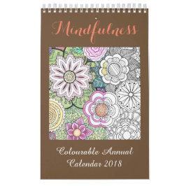Calendario 2018 del colorante del Mindfulness