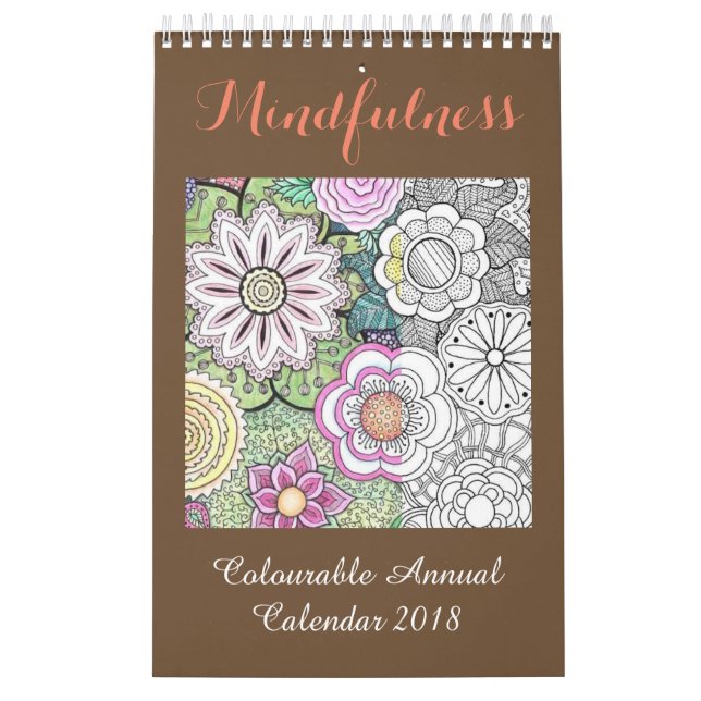 Calendario 2018 del colorante del Mindfulness (Tapa)