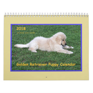 Calendario 2018 del perrito del golden retriever